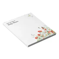 Poppies, Wildflowers, and Butterflies Floral Notepad