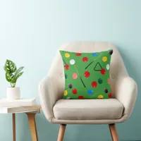 Snooker Cues, Balls and Triangles. Fun Billiards Throw Pillow