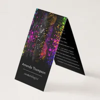 Black and Neon Brush Strokes Business Card