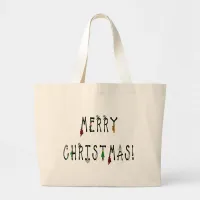 Merry Christmas Decoration Font Large Tote Bag