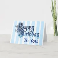 Happy Birthday to you Card Blue Mens or Boys