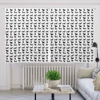 Chic Monochrome Dachshund Sausage Dog Patterned Blackout Curtains