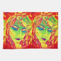 Eclectic Watercolor Sensual Feminine Kitchen Towel