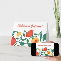 Bright Floral Welcome to the Team New Employee Card