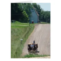 Working Amish Pinto Drafts On the Road in Kalona,