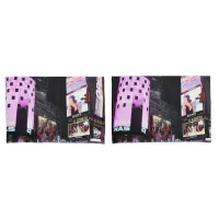 Times Square in New York City (pink) Pillow Case
