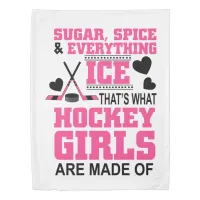 cute sugar and spice girls ice hockey duvet cover