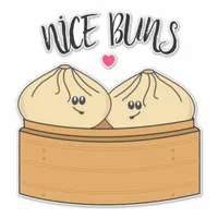 Nice Buns Cheeky Chat Up Dumplings Food Pun Sticker