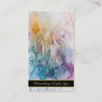 *~* Crystals AP90 Gold Rainbow QR Drip Artsy Business Card