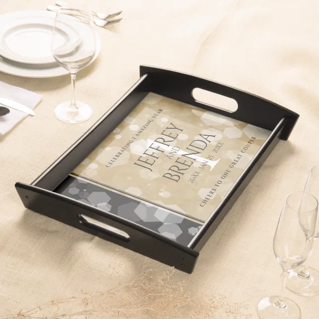 Elegant 1st Paper Wedding Anniversary Celebration Serving Tray