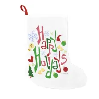 Cute Happy Holidays Design Small Christmas Stocking