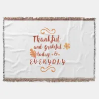 thankful and grateful thanksgiving throw blanket