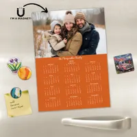 2025 Burnt Orange Family Name Photo Calendar