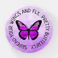 A Purple Butterfly and Quote Paperweight