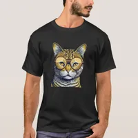 Cool Kitty Cat with Glasses T-Shirt