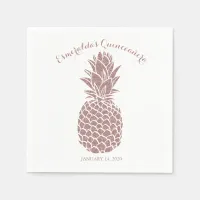 Elegant Pink Glitter Pineapple Quinceanera Party Napkins