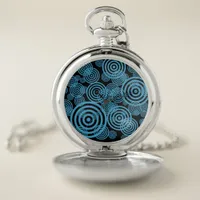 Hypnotizing circles - blue pocket watch