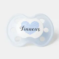 Personalized Blue Heart Baby Boy Name Pacifier
