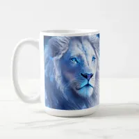 Beautiful White Mystical Lion with Blue Eyes