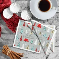 Christmas Tree Pattern Red and Blue ID175 Paper Napkins