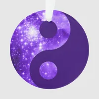 Purple Stars Yin Yang Symbol Ornament