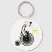 Model T Penny Farthing Classic Black And White Keychain