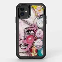 Cute Girl Whimisical Artstic Bold Colorful Modern OtterBox Defender iPhone 11 Case