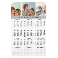 Couples Modern Simple Photo Calendar 2021 Magnet