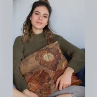 Thumbnail for Fall-theme with leaves throw pillow