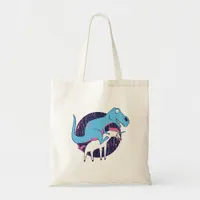 Trex Riding Unicorn Tote Bag