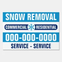 12" X 18" Bold Blue Snow Removal Plowing Yard Sign