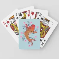 Orange Japanese Koi Fish Poker Cards