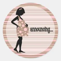 Pink Baby Announcement Stickers