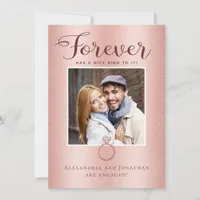 Rose Gold Engagement Photo Announcement