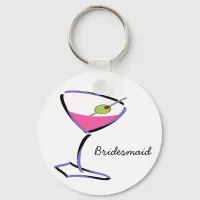 funky martini purple keychain