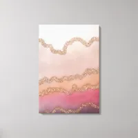 Abstract Ombre Pink Purple And White Gold Glitter Canvas Print