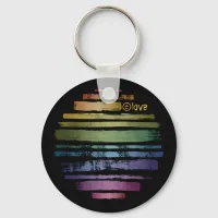 Equality Love Rainbow Brush Strokes LGBTQ ID656 Keychain