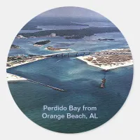 Perdido Bay from Orange Beach, AL Classic Round Sticker