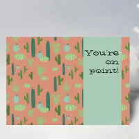 Cute Cacti in Peach & Pastel Green Thank You Card