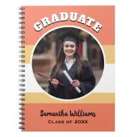 Graduate Photo Modern Peach Graduation Custom Notebook