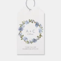 Wedding Bridal Shower Favor Thank You Dusty Blue Gift Tags