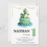 *~* AGE 1 Baby Dragon Photo AP88 Birthday Party Invitation