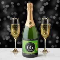 Elegant 66th Titanite Wedding Anniversary Sparkling Wine Label