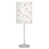 Watercolor Pink Red Roses Hand Painted Table Lamp