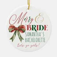 Merry & Bride Winter Christmas Bride Engagement Ceramic Ornament