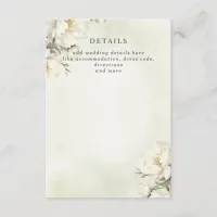 Rustic Elegant Greenery White Floral Wedding Enclosure Card