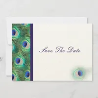 peacock cobalt blue  teal Save the date