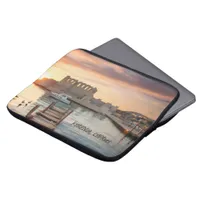 Cyprus Kyrenia Watercolor Sketch with Yacht |  Laptop Sleeve