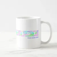 They Them Pronouns Pastel Stripes Coffee Mug