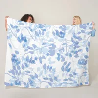 Modern Contemporary Botanical Leaf  Fleece Blanket